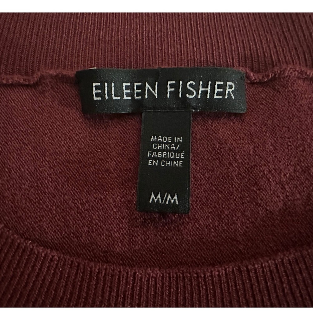 EILEEN FISHER Featherweight Luxe Merino Wool Stretch Pullover Sweater Sz M SOFT - Picture 3 of 7